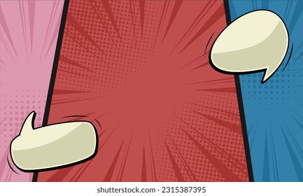Comic cartoon with blank speech bubble