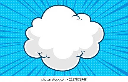Comic cartoon blue background with cloud illustration