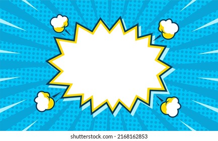Comic cartoon blue background design