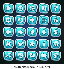 Comic cartoon buttons set for site or app graphics and design. For newspapers, magazines, web design, websites, printing.