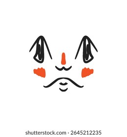 Comic and cartoon character face, retro style. Vintage retro style, face. Vector illustration, clip art.