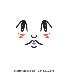 Comic and cartoon character face, retro style. Vintage retro style, face. Vector illustration, clip art.