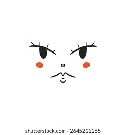 Comic and cartoon character face, retro style. Vintage retro style, face. Vector illustration, clip art.