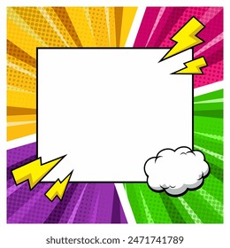 Comic cartoon colorful frame background