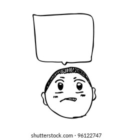 comic cartoon doodle with speech bubble