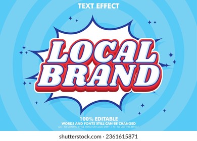 Comic cartoon editable text effect. 3D retro text effect. Fancy title template for event and poster