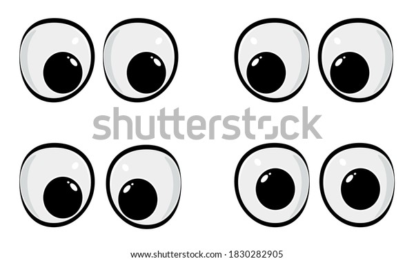 Comic Cartoon Eyes Set Isolated On Stock Vector (Royalty Free ...