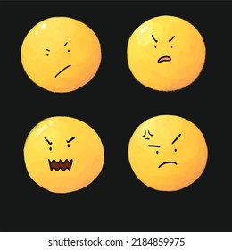 Comic Cartoon Gesichter mit unterschiedlichen Emotionen. Gesichter Charaktere, Gefühle Gesichter. Vektorgrafik