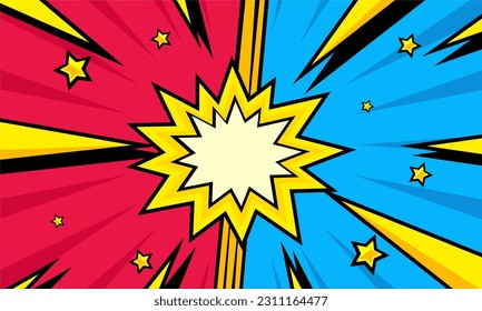 Comic cartoon fight versus background template
