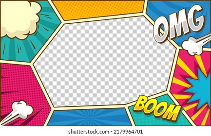 Comic cartoon frame background design