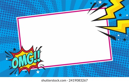 Comic cartoon frame border background template
