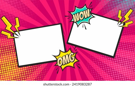 Comic cartoon frame border background template