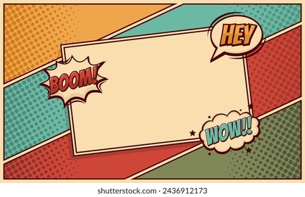 comic cartoon frame in classic style background