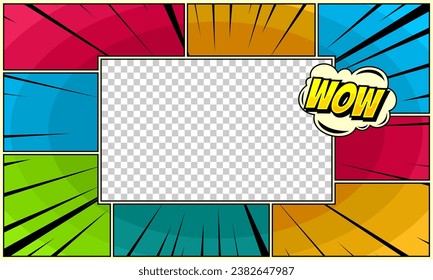 Comic cartoon frame scene background template