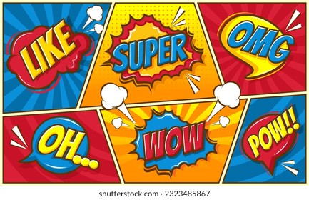 Comic cartoon funny colorful background