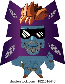 Comic cartoon hero character vector