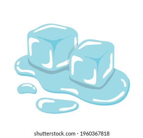 Ilustración de historietas vector de cubos de hielo, fusión fría transparente