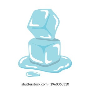 Ilustración de historietas vector de cubos de hielo, fusión fría transparente