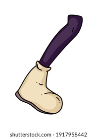 Comic cartoon leg foot walking isolated on white background