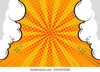 comic cartoon orange cloud style comic wallpaper