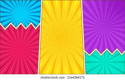 fondo colorido de la página de historietas