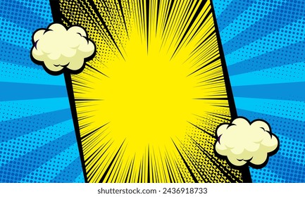 Comic Cartoon Panel Hintergrund mit Wolke