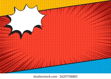 Comic cartoon panel retro template background