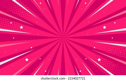 Comic cartoon pink background with star