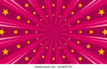 Comic Cartoon Pink Background With Star