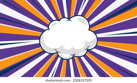 Comic cartoon pop art background with cloud illustration	