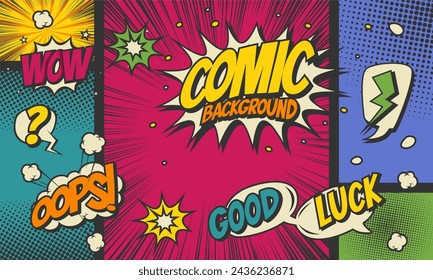 Comic cartoon pop art background 