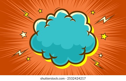 Comic cartoon pop art with blank cloud illustration