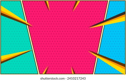 Comic cartoon pop art page scene background