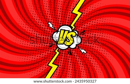 Comic cartoon pop art versus battle background template