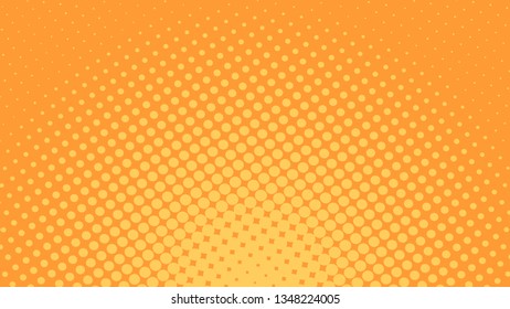 Comic cartoon retro yellow and orange pop art background with dots, vector illustration eps10