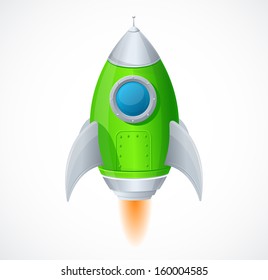 Comic Cartoon Rocket Space Ship Stock Vector (Royalty Free) 160004585