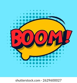 Comic cartoon sticker. Sound dialogue speech bubbles with word . Pop art expression in bright color and black outline.