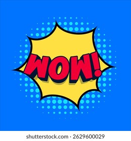 Comic cartoon sticker. Sound dialogue speech bubbles with word . Pop art expression in bright color and black outline.