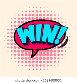 Comic cartoon sticker. Sound dialogue speech bubbles with word . Pop art expression in bright color and black outline.