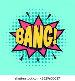 Comic cartoon sticker. Sound dialogue speech bubbles with word . Pop art expression in bright color and black outline.