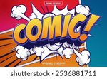 Comic cartoon style 3D editable text effect