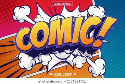 Comic cartoon style 3D editable text effect