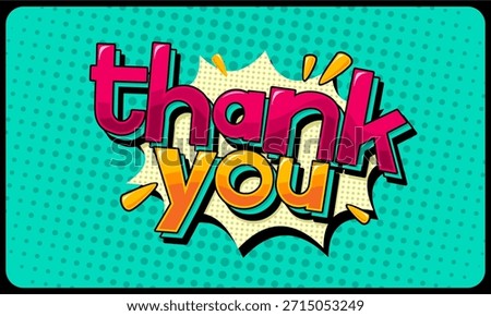comic cartoon thank you text