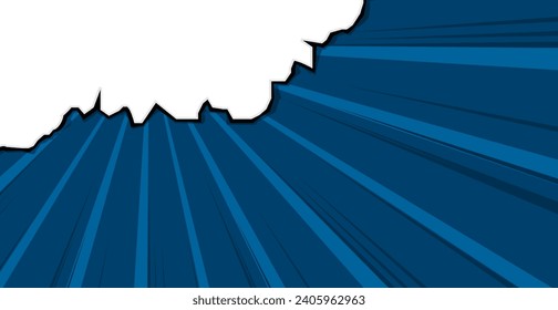 caricatura cómica con papel roto sobre fondo azul	