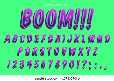 Comic Cartoon Typography Design Font Vector
