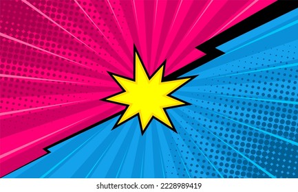 Comic cartoon versus background design