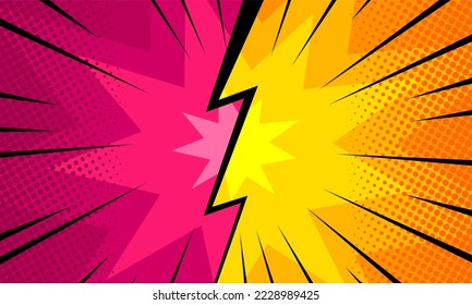 Comic cartoon versus background design