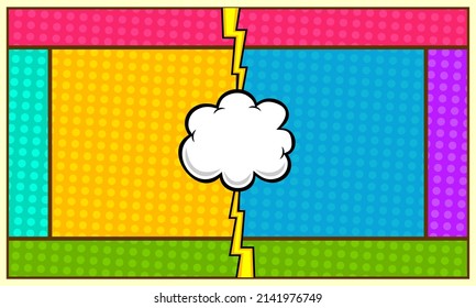 Comic cartoon versus fight background template
