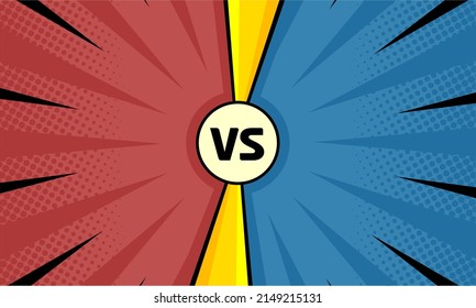 Comic cartoon versus fight background
