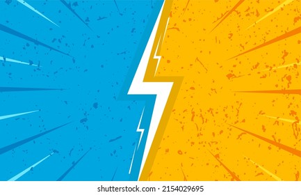 Comic cartoon versus fight background